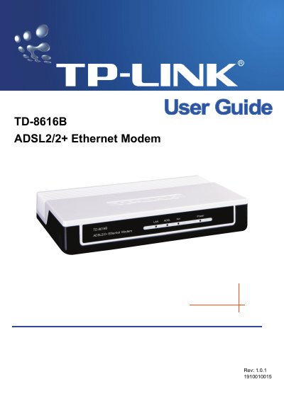 TP-Link TD-8616B User Manual - cover page