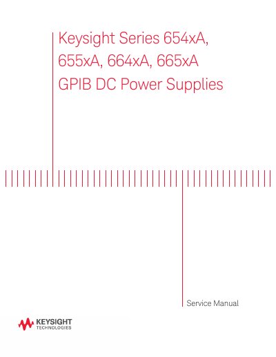 Keysight 654xA/655xA/664xA/665xA GPIB DC Power Supplies Service Manual - cover page
