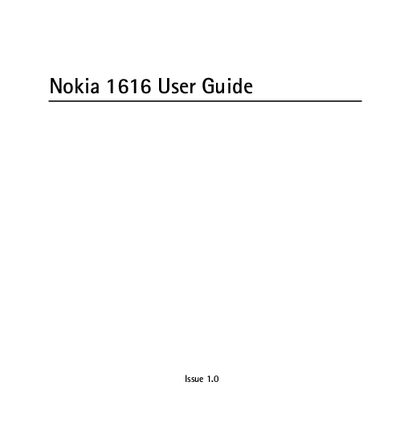 Nokia 1616 User Guide - cover page