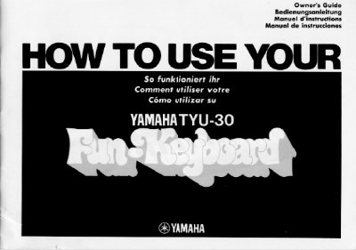Yamaha TYU-30 Fun-Keyboard Owner's Guide - cover page