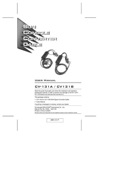 ATEN CV-131A/CV-131B User Manual