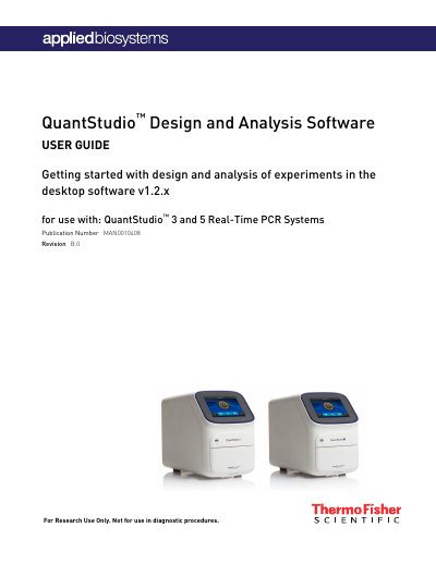 Thermo Fisher Scientific QuantStudio Design and Analysis Software User Manual - cover page