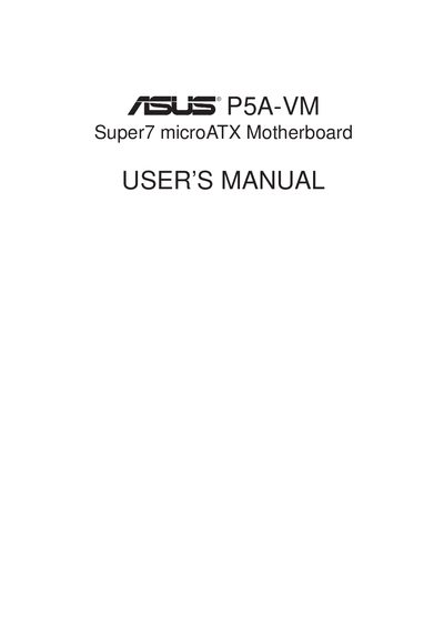 ASUS P5A-VM User Manual - cover page