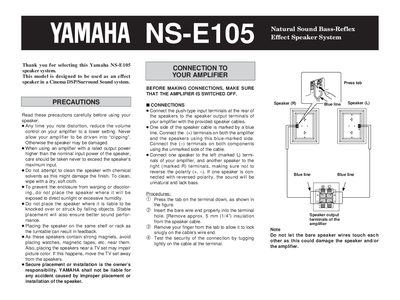 Yamaha NS-E105 Effect Speaker System User Manual - cover page