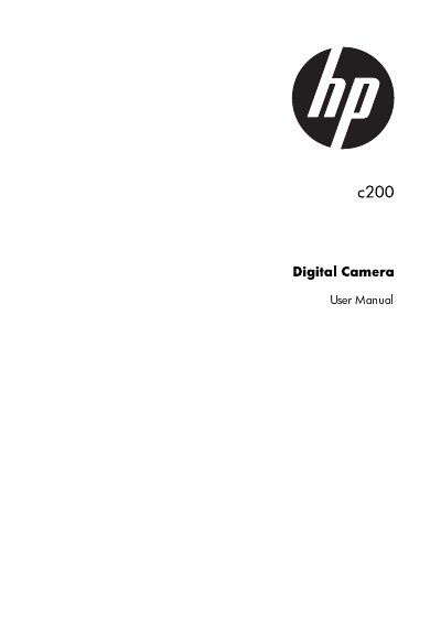 HP c200 Digital Camera User Manual - cover page