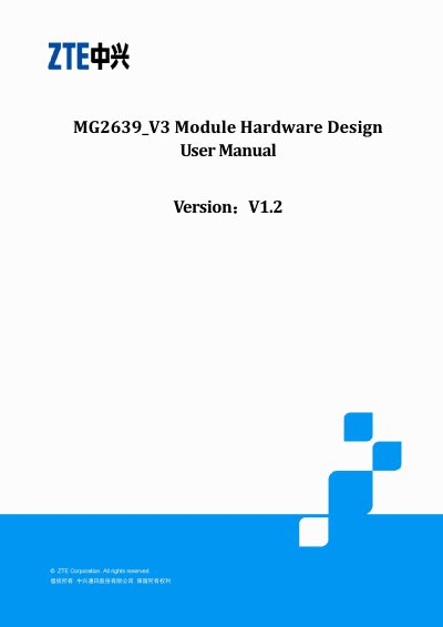 ZTE MG2639_V3 Module Hardware Design User Manual - cover page