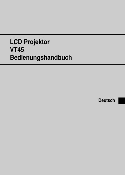 NEC VT45 Projector User Manual - cover page