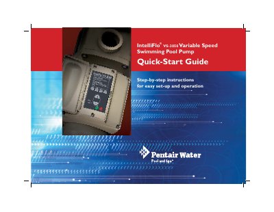 IntelliFlo VS-3050user guide - cover page
