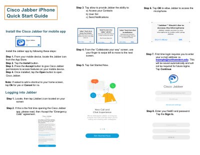 Cisco Jabber iPhone Quick Start Guide - cover page