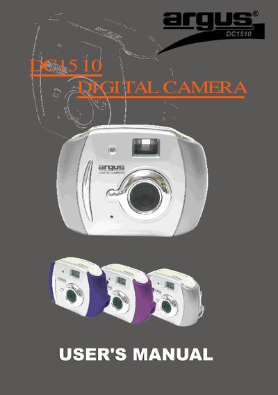Argus DC1510 Digital Camera User Manual - cover page