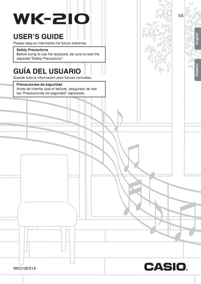 Casio WK-210 User Manual - cover page