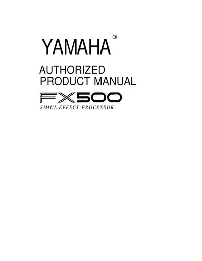 Yamaha FX500 User Manual - cover page