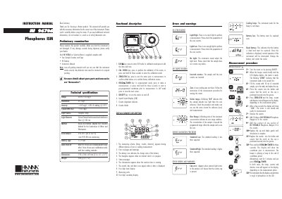 Hanna Instruments HI 96706 Phosphorus ISM Instruction Manual - cover page