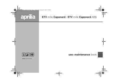 Aprilia ETV mille Caponord ABS Maintenance and Operation Manual - cover page