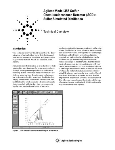 Agilent Model 355 Sulfur Chemiluminescence Detector Technical Overview - cover page