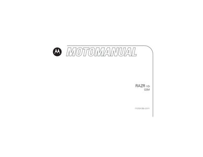Motorola RAZR V3i GSM Phone User Manual - cover page