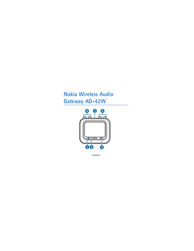 Nokia AD-42W Wireless Audio Gateway User Manual - cover page