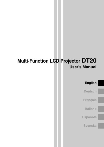 NEC DT20 Multi-Function LCD Projector User Manual