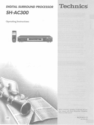 Technics SH-AC300 Digital Surround Processor Operating Instructions - cover page