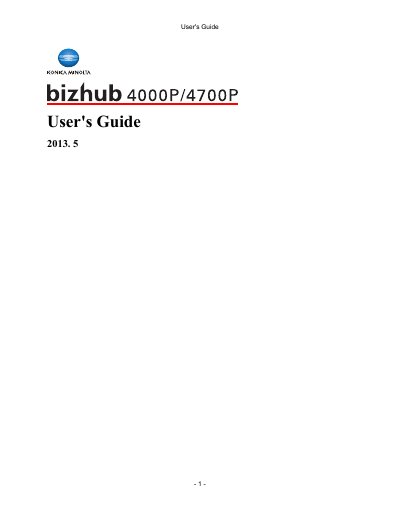 Konica Minolta bizhub 4000P/4700P User's Guide - cover page