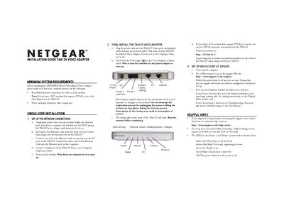 Netgear TA612V Voice Adapter Installation Guide - cover page