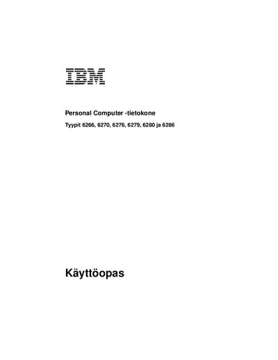 IBM PC 6266/6270/6276/6279/6280/6286 User Guide - cover page