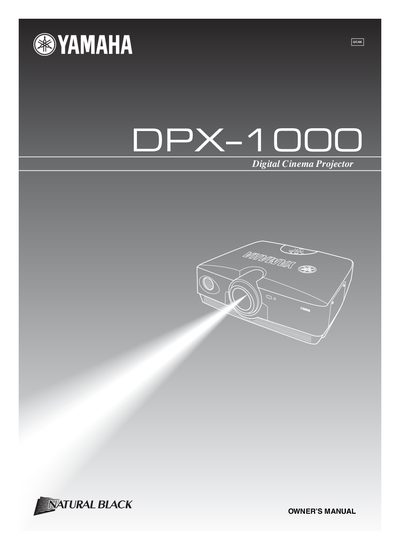 Yamaha DPX-1000 Projector User Manual - cover page