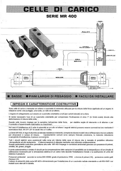 DS Europe MR 400 Series Beam Load Cell Datasheet - cover page