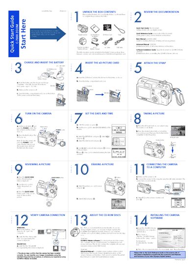 Olympus C-7000 ZOOM Digital Camera Quick Start Guide - cover page