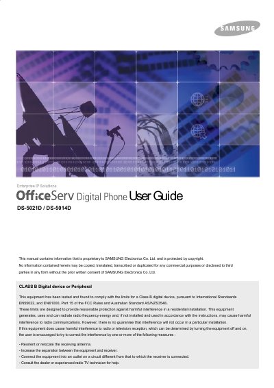 Samsung DS-5021D / DS-5014D User Manual - cover page