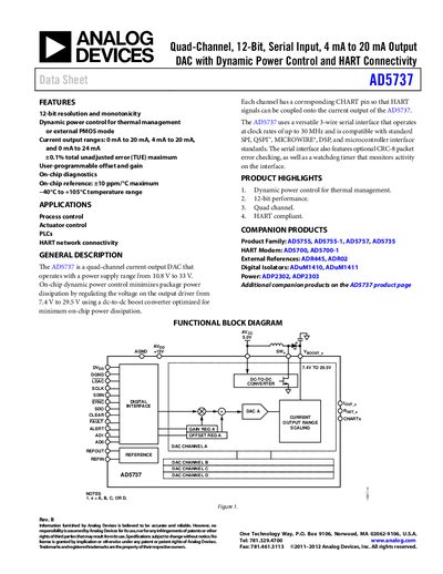 Analog Devices AD5737 Datasheet - cover page