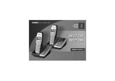 Uniden DECT160/DECT180 Cordless Phone Owner's Manual - cover page