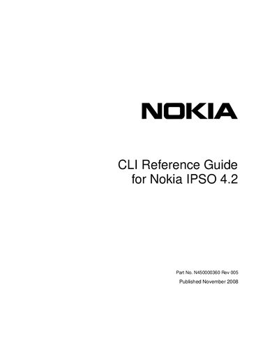 Nokia IPSO 4.2 CLI Reference Guide - cover page