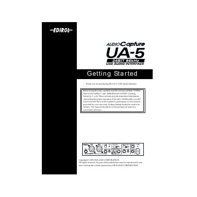 Roland UA-5 USB Audio Interface User Manual - cover page
