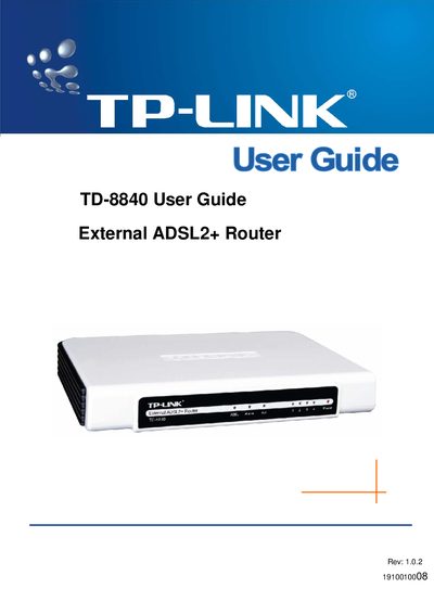 TP-LINK TD-8804 User Guide - cover page