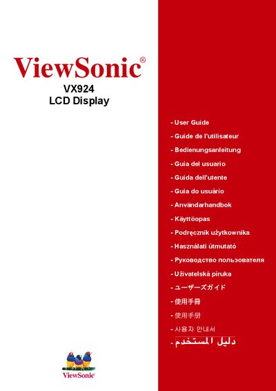 ViewSonic VX924 LCD Display User Guide - cover page