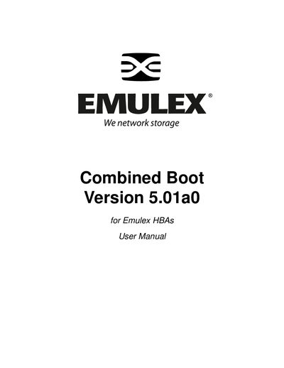 Emulex Combined Boot User Manual - cover page