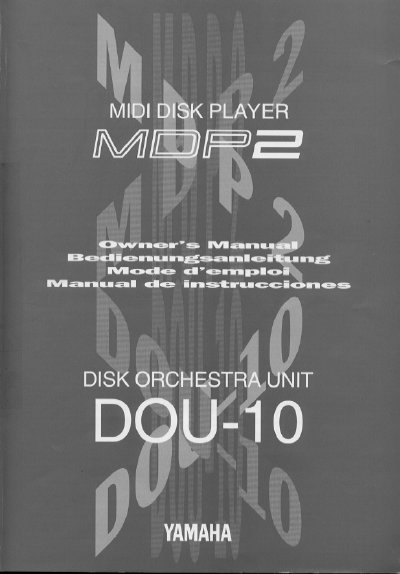 Yamaha DOU-10 Disk Orchestra Unit Owner's Manual - cover page