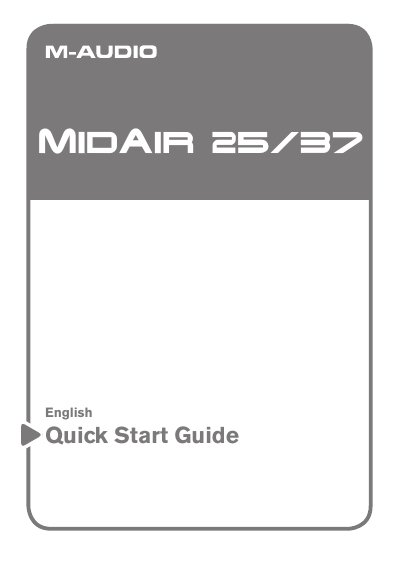 M-Audio MidAir 25/37 Quick Start Guide - cover page
