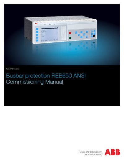 ABB REB650 Busbar Protection Commissioning Manual - cover page
