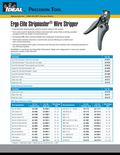 IDEAL Ergo-Elite Stripmaster® Wire Stripper Product Leaflet - cover page