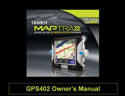 Uniden GPS402 Navigation Device Owner's Manual - cover page