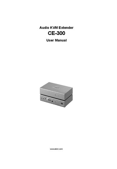 ATEN CE-300 Audio KVM Extender User Manual - cover page
