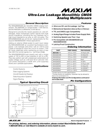 MAXIM MAX328/MA329 handbook - cover page