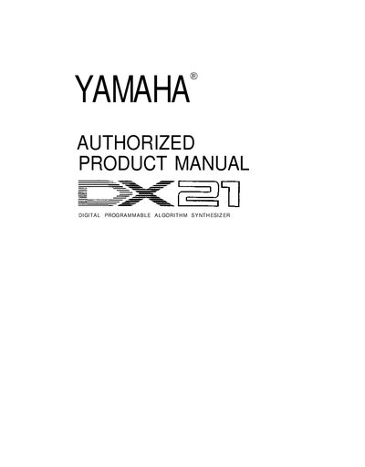 Yamaha DX21 Owner's Manual - cover page