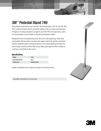 3M 749 Pedestal Stand User Manual - cover page