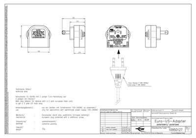 ANSMANN E256719 Euro to US Plug Adapter Manual - cover page