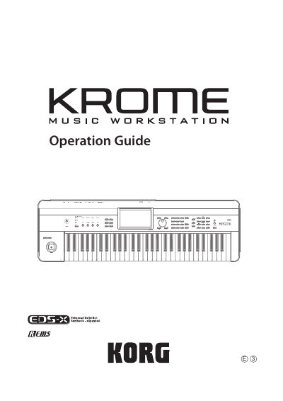 Korg KROME Music Workstation Operation Guide - cover page