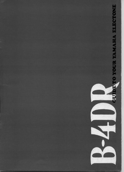Yamaha B-4DR Electone Owner's Manual - cover page