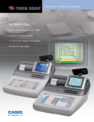 Casio TE-7000S/8500F User Manual - cover page